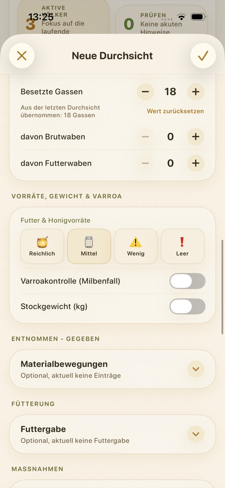 Vorräte, Fütterung und Varroa in der BeeReady Durchsicht